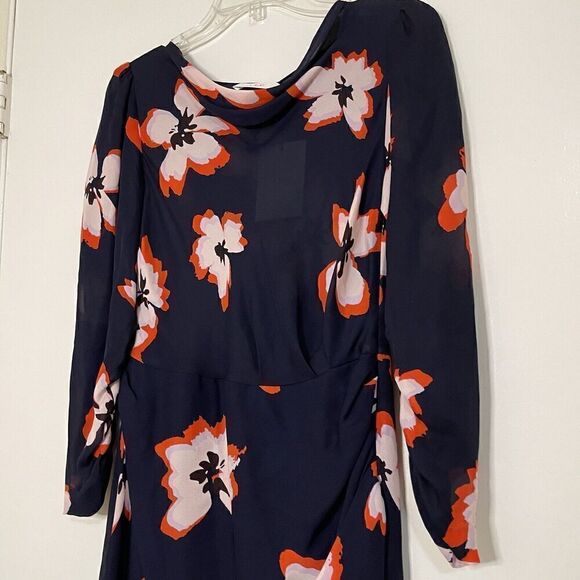 NEW! A.L.C. navy blue floral silk flowy dress size US 4 - Picture 2 of 6